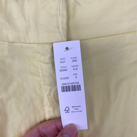 J. Crew Wide-Leg Essential Pant Cotton Poplin Fresh Lemon‎ Yellow Cotton Size 6 - Picture 10 of 12